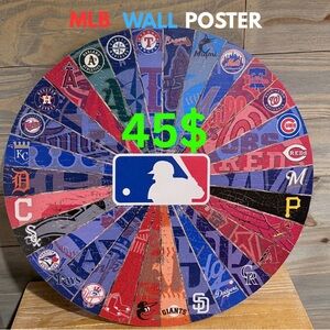 MLB Team Logo Round Poster